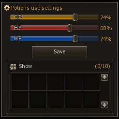 Potion Use Settings